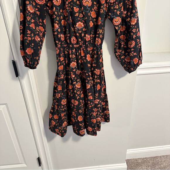 THE GREAT. Long Sleeve Floral Cotton Mini Dress Small - Picture 4 of 12